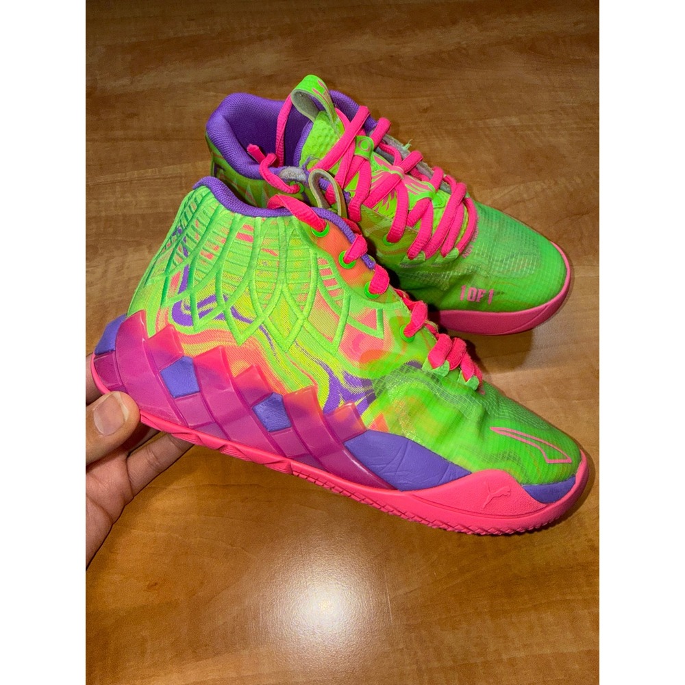 Puma MB.01 LaMelo Ball Be You Basketball Shoes Kids Size 4Y Neon Pink